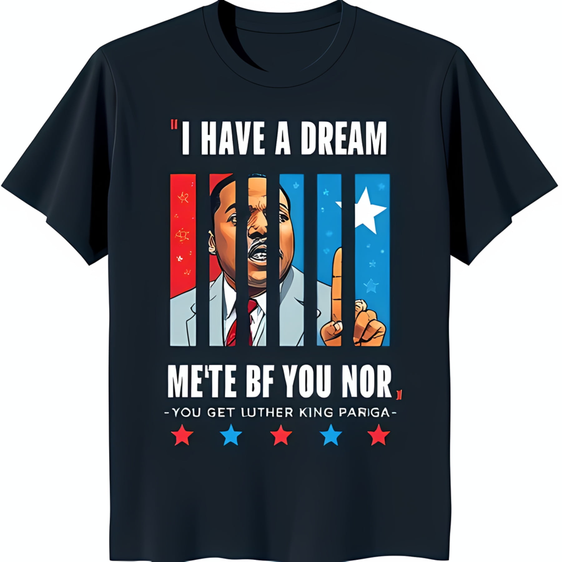 Black TShirt with Luther King Jr Portrait & 'I Have A Dream' Graphic
