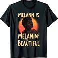 thumbnail image 1 of Black T-Shirt with Melanin Graphic Beautiful Woman Against Sunset, 1 of 5