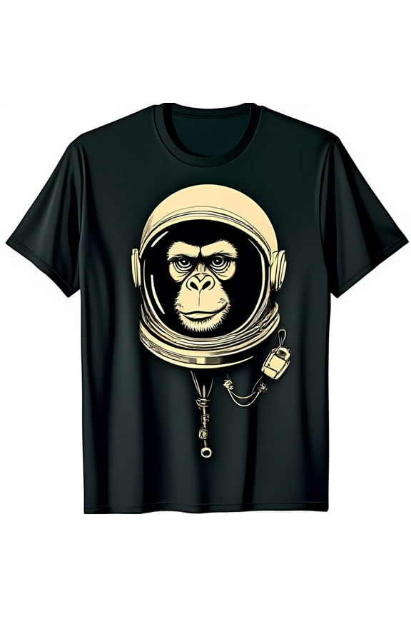Black T-Shirt with Monkey Design Unique & Eye Catching Graphic Tee