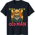 Black TShirt with Old Man Graphic & Bold 'Old Man' Text