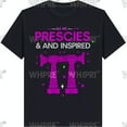 Black TShirt with Pink & Green 'Prescies and Inspired' Design