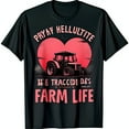 Black TShirt with Pink Heart Tractor Graphic Pray my Hellulite Farm