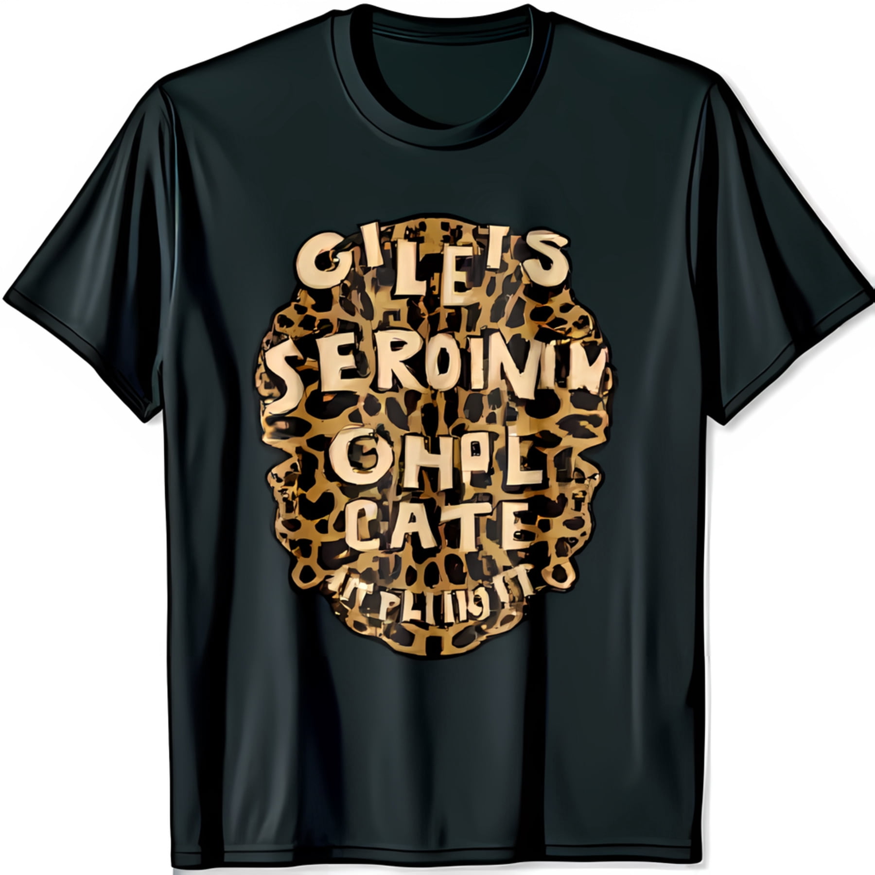 Black TShirt with Print Circle Graphic Let’s Oh Please Cate & Just