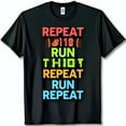 thumbnail image 1 of Black T-Shirt with Rainbow Graphic Repeat 110 Run This Repeat Run Repeat, 1 of 5