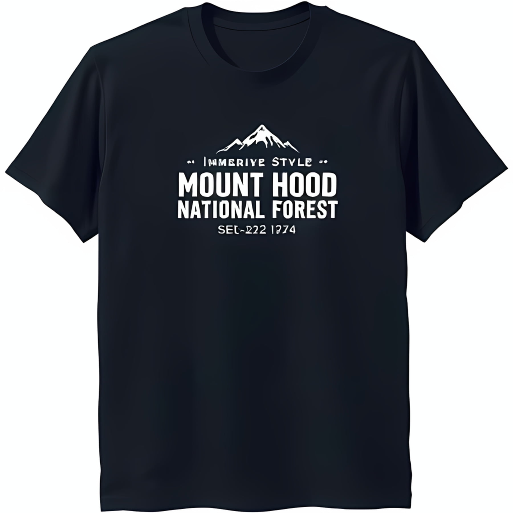 Black TShirt with Range Graphic Immersive Style Mount Hood Forest SEL