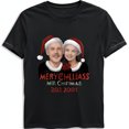 Black TShirt with Realistic Sublimation Style Merry Christmas Design