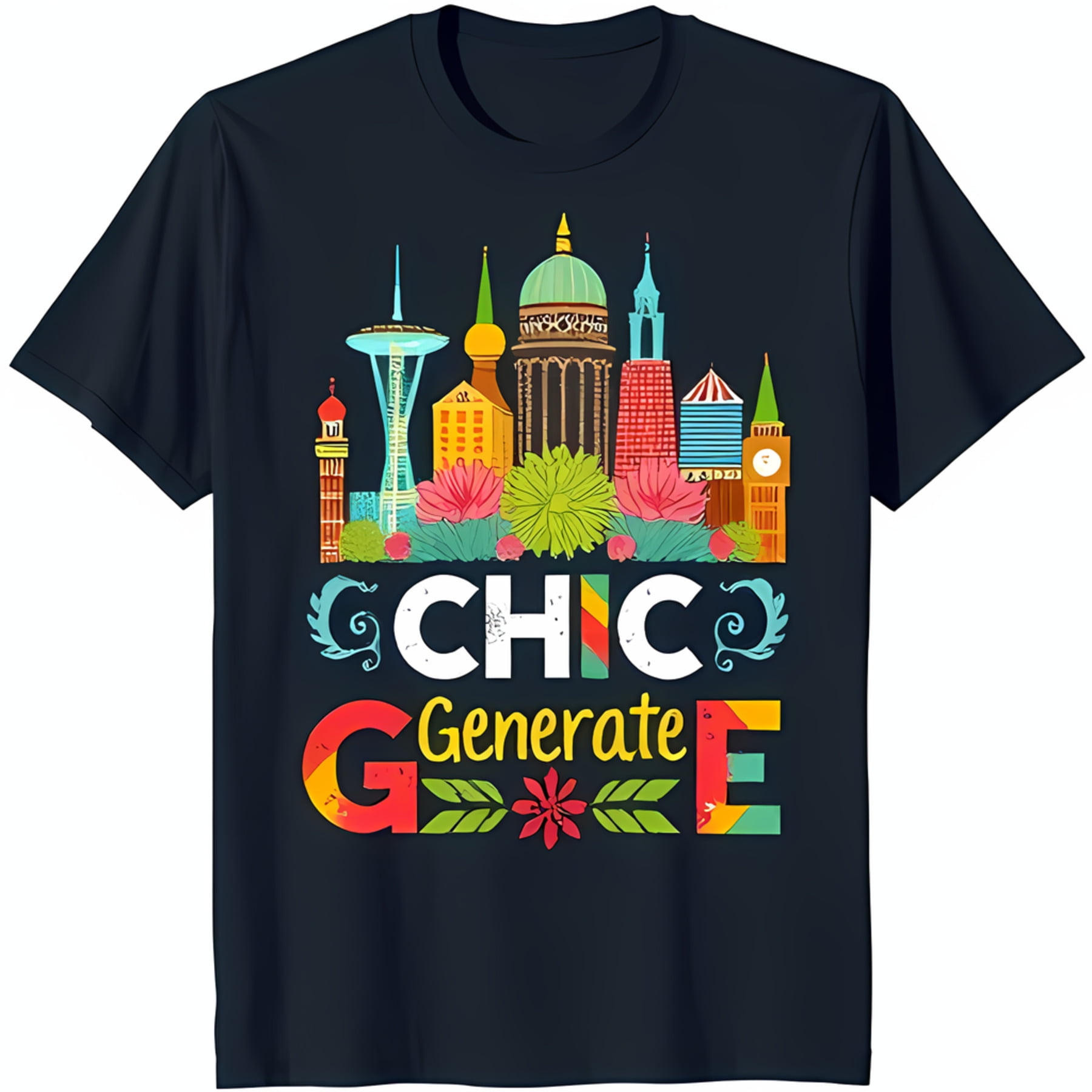 Black TShirt with Red Car Graphic 'Marty Prices in Gricary' Print Blue