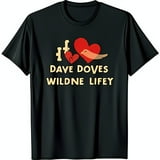 Black T-Shirt with Red Heart & Bird Graphic I love DAVE DOVES WILDNE ...