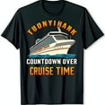 Black TShirt with Red White and Blue Cruise Ship Graphic Tuonyihahk