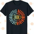 Black TShirt with Retro Circular Graphic 'Beelch It Salisbury Style