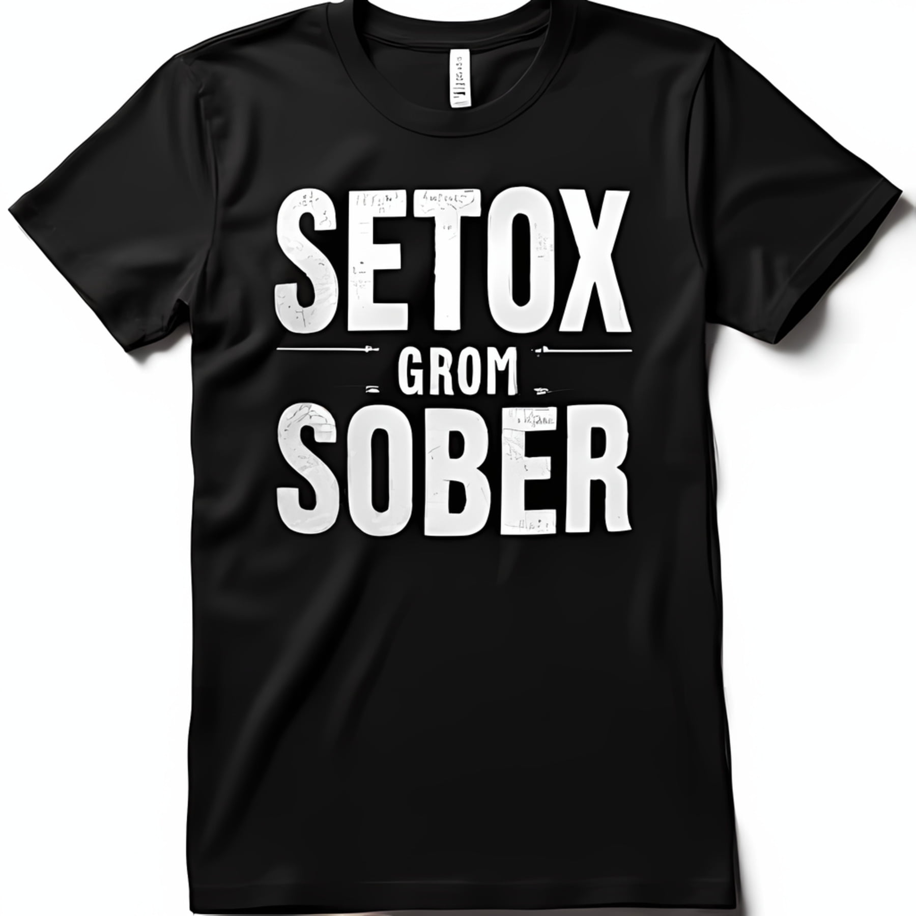 Black TShirt with Setox Grom Sober Graphic & Arrows