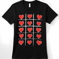 thumbnail image 1 of Black T-Shirt with Silver Pattern and Bold Red Heart Design Soft Relaxed Fit, 1 of 5