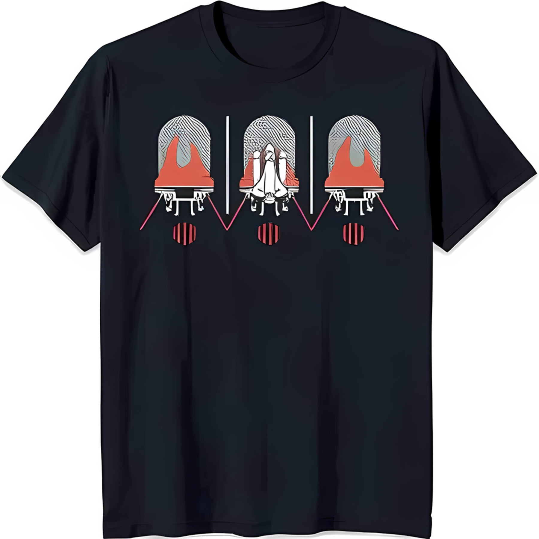 Black T-Shirt with Space Shuttle Graphic in Setting Fun Ride Design ...