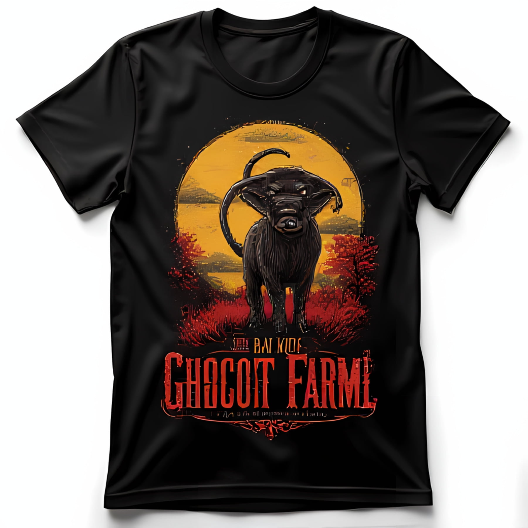 Black TShirt with Striking Graphic Red Eyes & Vintage 'Bad of Ghcoot