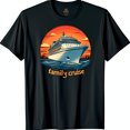 Black TShirt with Stunning Cruise Ship Sunset Graphic for Family