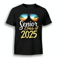 Black TShirt with Sunglasses Graphic & Beach Scene Senior Class of 2025