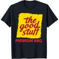 Black TShirt with 'The Good Stuff' Yellow Rectangle & 'Premium BBQ