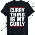 Black TShirt with ' Thing Is My GURLY' Design and Red Star Accents