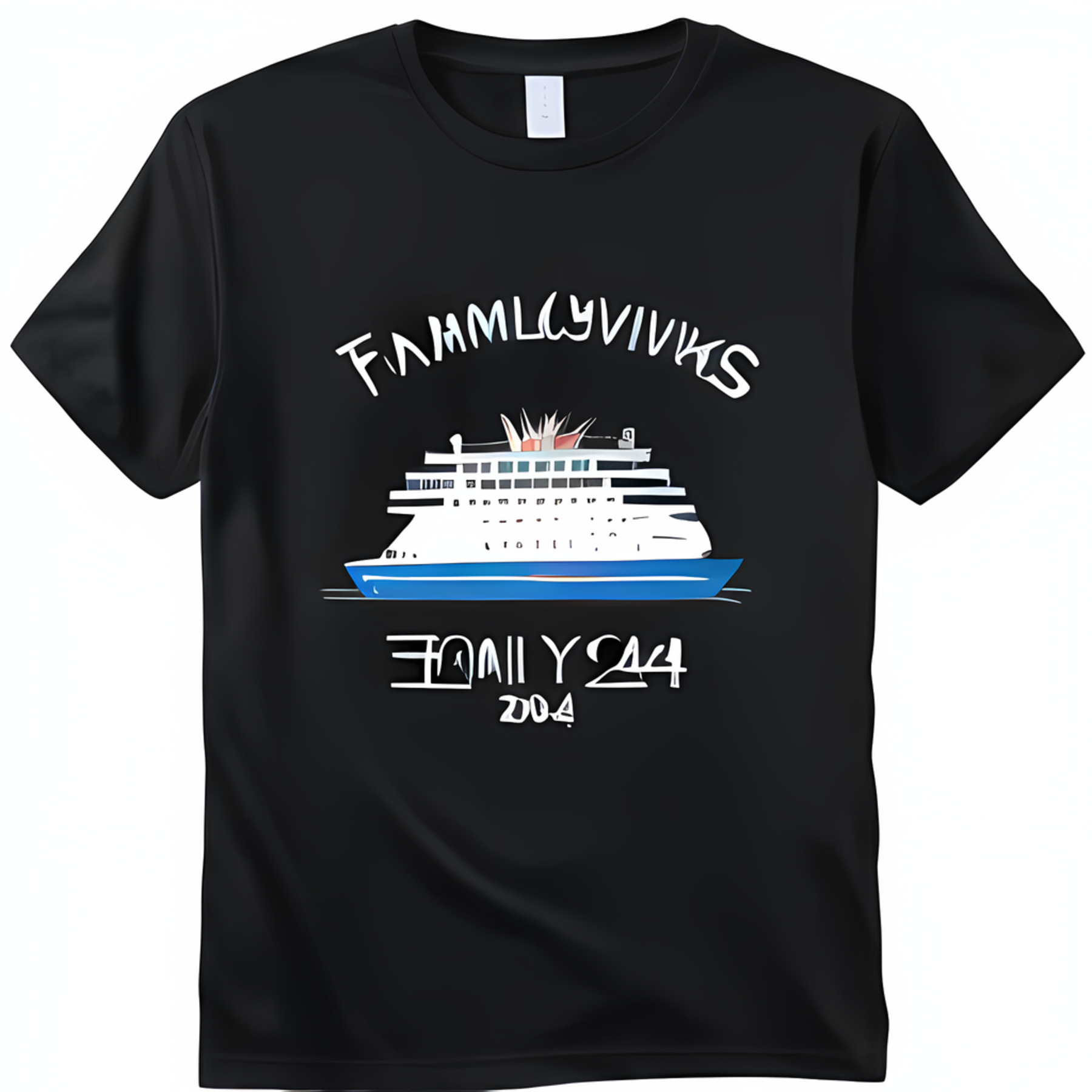 Black TShirt with Travel Graphic Design Perfect for Family Vacations