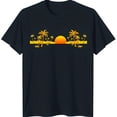 thumbnail image 1 of Black T-Shirt with Trees and Vibrant Sunset Graphic, 1 of 5