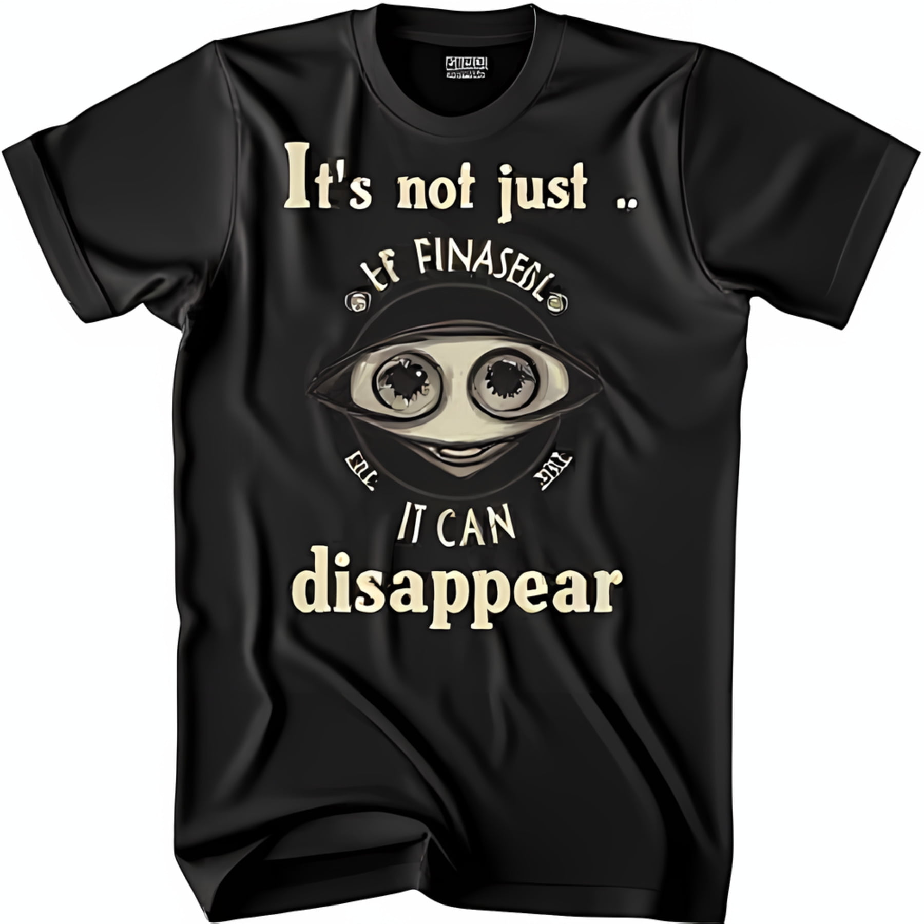 Black TShirt with Unique Character Design 'It's not just ' & 'IT CAN