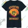 thumbnail image 1 of Black T-Shirt with Unique Graphic for Anglers, 1 of 5