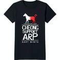 Black TShirt with Unique Half White Half Red Horse Design 'Cheong and