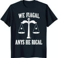 Black TShirt with Unique Scale Graphic & Playful 'We Flagal' Design