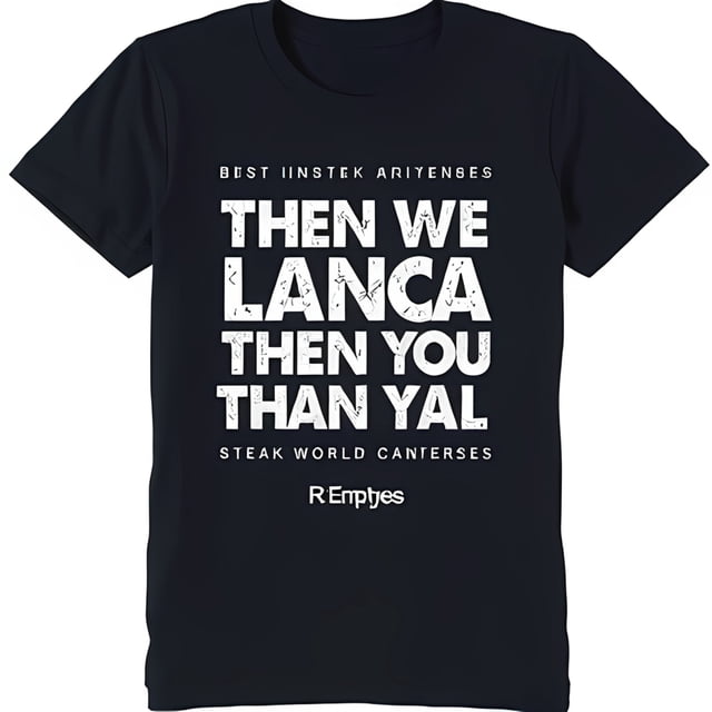 Black TShirt with Unique White Graphic Design 'BEST INSTEK ARIYENSES