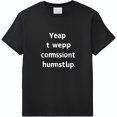 Black TShirt with Unique WhiteText Design 'targetsyeap' and 'weups