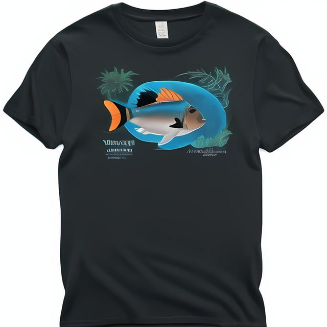 Black TShirt with Vadeshore Gen SaTeelliTee Design Noada Style Tuna