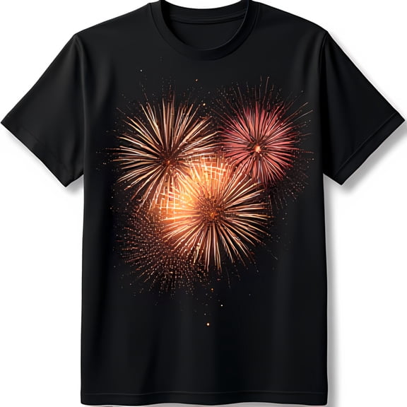 Black T-Shirt with Vibrant Red and Yellow Design Eye Catching Graphic Tee