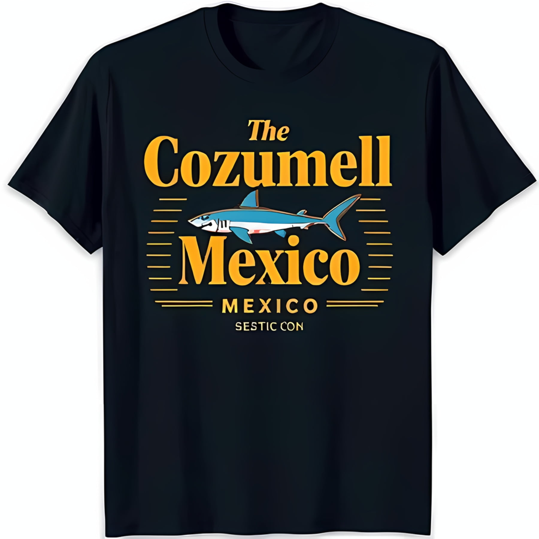 Black TShirt with Vibrant 'The Cozumel Mexico' Graphic