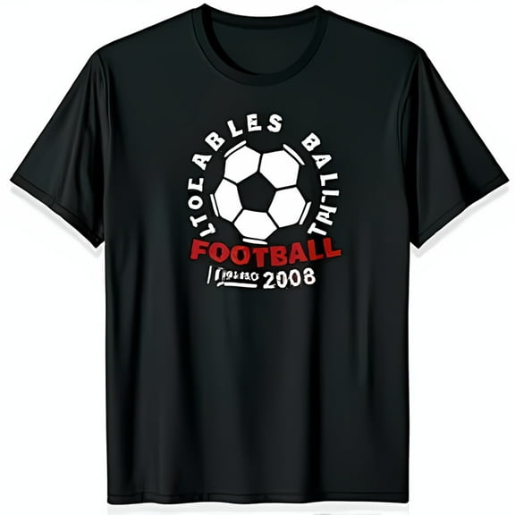 Black T-Shirt with White Circle Design Litoeables Ball It & Soccer Ball 2008