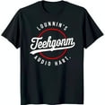 Black TShirt with White Circular Red Outline 'LOUNNIN'S' & 'AUDIO