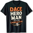 thumbnail image 1 of Black T-Shirt with & White Dace Hero Man Design and Face Graphic, 1 of 5