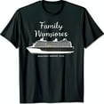Black TShirt with White 'Family Memories' Graphic & Cruise Ship Design