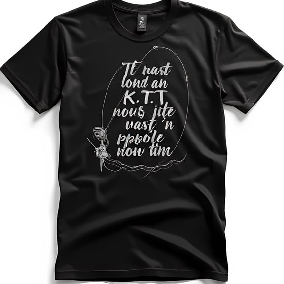 Black T-Shirt with White Graphic Fun Quote Design