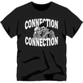 thumbnail image 1 of Black T-Shirt with White Graphic of Couple Hugging 'CONNECTION' Design, 1 of 5