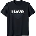 thumbnail image 1 of Black T-Shirt with Bold 'I LOVE ' Graphic and Heart Design Unique Dot Pattern, 1 of 5