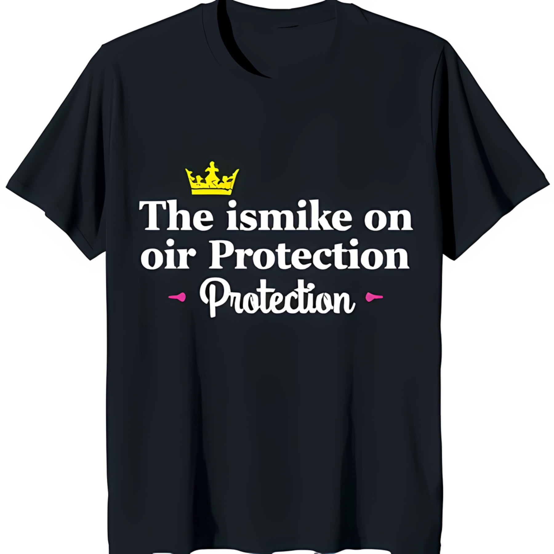 Black T-Shirt with White Lettering and Yellow Crown Unique 'The ismike ...