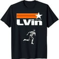 Black TShirt with & White Star and Soccer Player Graphic