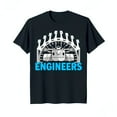 Black TShirt with White Tunnel Boring Machine Graphic & Blue