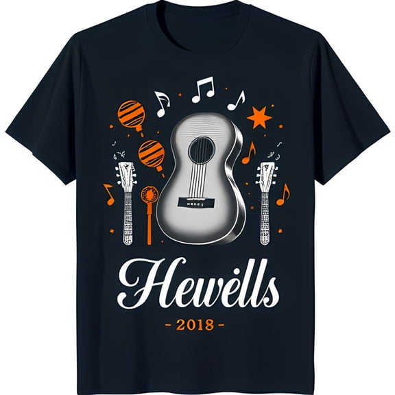Black T-Shirt with White and Maracas Graphic Hewells 2018 Design