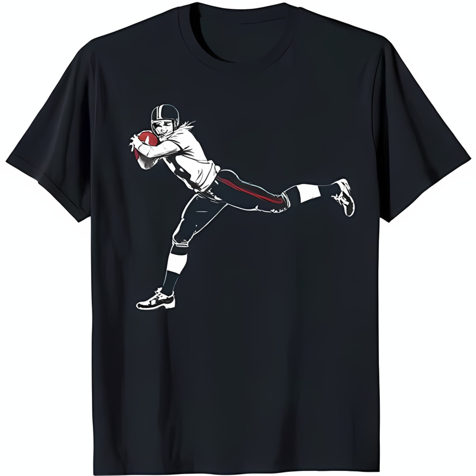Black TShirt with White of Player Throwing Pass for Fans