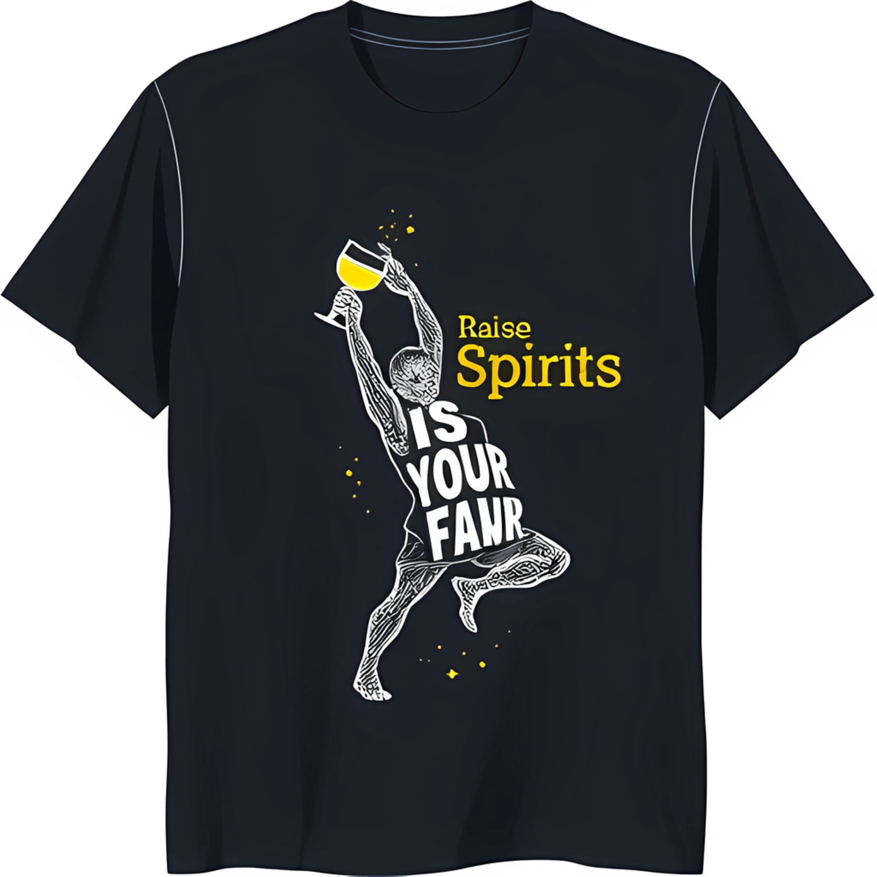 Black TShirt with White of Runner Raising Glass 'Raise Is Your