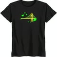 Black TShirt with Yellow & Green Golden Gate Bridge Design and 3 Green