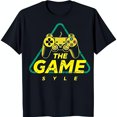 Black TShirt with Yellow & Green Warning Sign Graphic & Game
