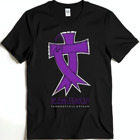 Black T-Shirt with and Ribbon Design Remembrance & Hope