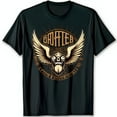 Black TShirt with and Wings Graphic GRATTLED Design